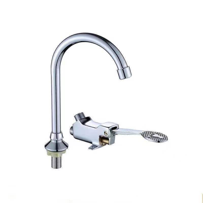 Hospital Copper Faucets Hands Free Control Water Tap Brass Taps Pedal ...